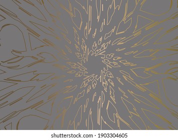 Pattern with gold abstract patten on the brown background