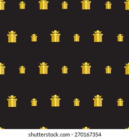 Pattern gold box. Gift.