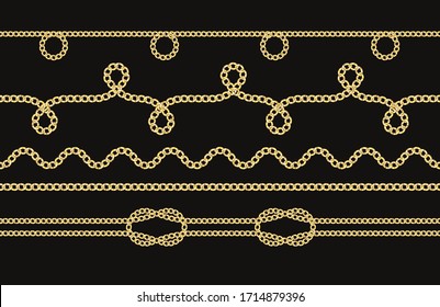 Pattern with gold chains. Vector. Fabric design. Trendy Style.