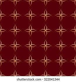 Pattern of gold crosses repeated on a deep red background