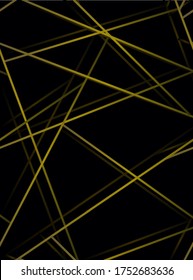 Patrón con líneas geométricas doradas en el estilo de los veinte sobre fondo negro
