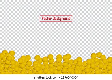 Pattern with golden coins on transparent background. EPS10
