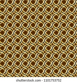 Pattern of a golden curve of braids with a black stripe on a claret background