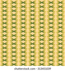 Pattern with golden decorations on pink background