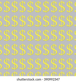  pattern golden dollar horizontal. Finance money dollar, business economy, currency money cash rich. Vector abstract flat design illustration