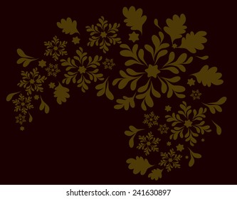 The pattern of the Golden flowers. EPS10 vector illustration.