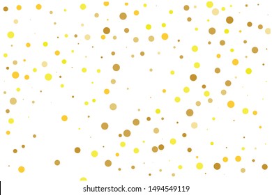 Pattern with Golden glitter, confetti. Gold polka dots, circles, round. Bright festive, festival Background for party invites, wedding, cards, phone Wallpapers. Vector illustration 