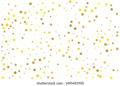 Pattern with Golden glitter, confetti. Gold polka dots, circles, round. Bright festive, festival Background for party invites, wedding, cards, phone Wallpapers. Vector illustration