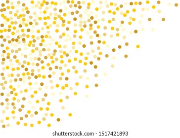 Pattern with Golden glitter, confetti. Gold polka dots, circles, round. Bright festive, festival Background for party invites, wedding, cards, phone Wallpapers. Vector illustration