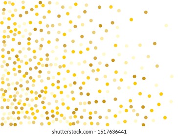 Pattern with Golden glitter, confetti. Gold polka dots, circles, round. Bright festive, festival Background for party invites, wedding, cards, phone Wallpapers. Vector illustration