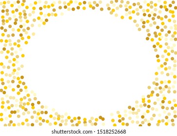 Pattern with Golden glitter, confetti. Gold polka dots, circles, round. Bright festive, festival Background for party invites, wedding, cards, phone Wallpapers. Vector illustration