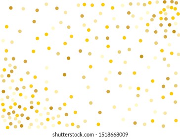 Pattern with Golden glitter, confetti. Gold polka dots, circles, round. Bright festive, festival Background for party invites, wedding, cards, phone Wallpapers. Vector illustration
