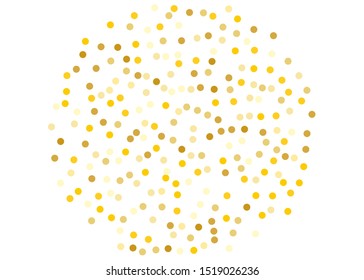 Pattern with Golden glitter, confetti. Gold polka dots, circles, round. Bright festive, festival Background for party invites, wedding, cards, phone Wallpapers. Vector illustration