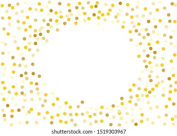 Pattern with Golden glitter, confetti. Gold polka dots, circles, round. Bright festive, festival Background for party invites, wedding, cards, phone Wallpapers. Vector illustration