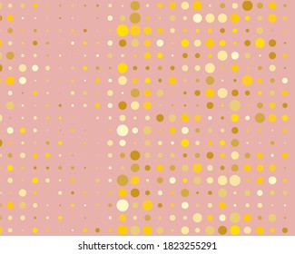 Muster mit goldenem Glitter, Konfetti auf rosafarbenem Hintergrund. Vektorgrafik