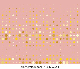 Pattern with golden glitter, confetti on pink background. Vector illustration