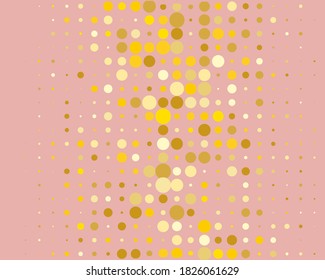 Patrón con brillo dorado, confetti sobre fondo rosado. Ilustración del vector