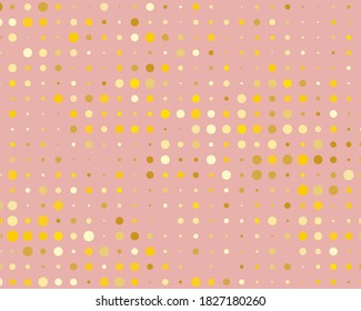 Pattern with golden glitter, confetti on pink background. Vector illustration