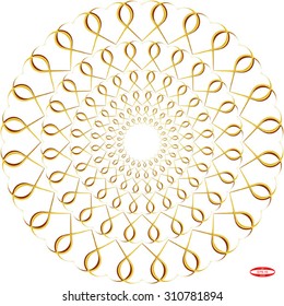 pattern with golden hearts isolated on white background. vector illustration