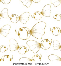 pattern goldfish design vector template