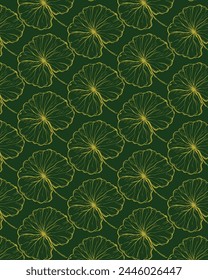 Pattern of gotu kola hand-painted line style. Centella asiatica.Natural organic herb. Elements in graphic style labels, stickers, menus, packages. Vector illustration