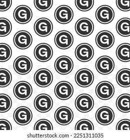 Pattern of Gourde Haiti coin in white background with mini doodle (icons). Vector Illustration