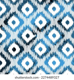 İkat Pattern Gradient blue   black design fashion style dress fabric pattern