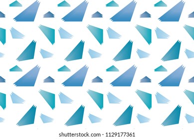 Pattern with gradient blue triangles on the white background