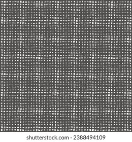 Pattern with a gradual transition from white to black, consisting of intersecting vertical and horizontal stripes. Retro textile design. Tweed background. Vector seamless.