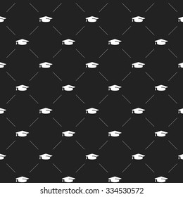 Pattern With Graduation Cap, Can Be Used As Tiling, Web Pattern