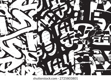 Pattern graffiti art design idea balck and white. 
