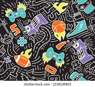 Motif graffiti personnes création d'élément image vectorielle