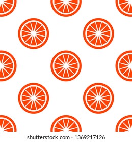 Pattern with grapefruit slices. Vector illustration.