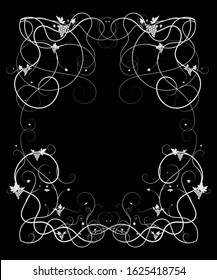 pattern with grapes on vine ornament on a black background. vector