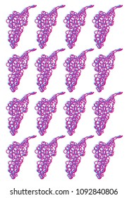 a pattern of grapevines in pink and blue colors