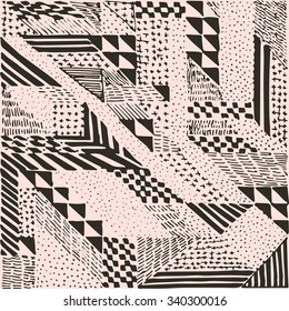 The pattern graphic background doodle, triangles, dots, peas, trendy pattern