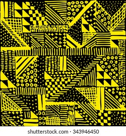 The pattern graphic background doodle, triangles, dots, peas, trendy pattern