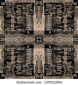 Pattern graphic drawing carpet hand-made vector graphic shade of brown.