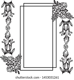 Pattern graphic floral frame with abstract background. Vector