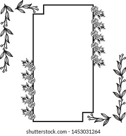 Pattern graphic floral frame with abstract background. Vector