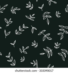 pattern graphic leaves on a black background