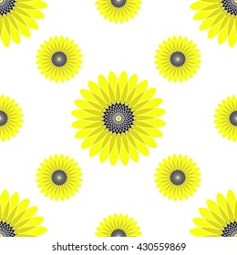 The pattern of the graphic sunflower