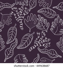  pattern graphical tropical leaves .Exotic illustration,summer 