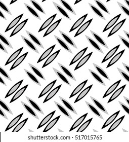 A pattern of gray black ovals. Black grey pattern with petals. Vector seamless