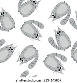 pattern with gray cats. seamless pattern for baby textile. vector illustration, eps 10.