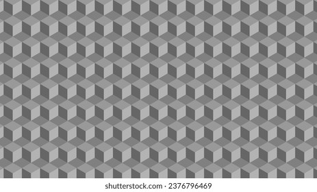 Pattern of gray cubes. Geometric hexagon background. Vector illustration EPS 10