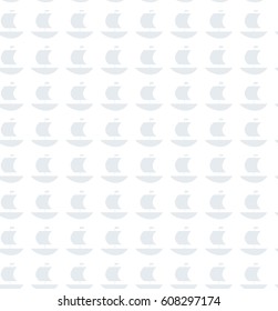 Pattern with gray ships on the white background