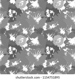 Pattern with gray spots. Template for Wallpaper, postcard,paper,fabric, web page.Sloppy circles. Hand drawing. Splash effect.
