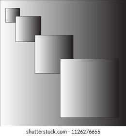 The pattern of gray squares of different sizes