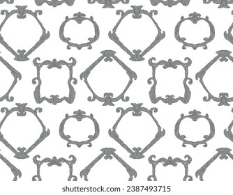 Esquemas de imagen de estilo victoriano gris, elementos vectoriales para el diseño interior, diseño plano